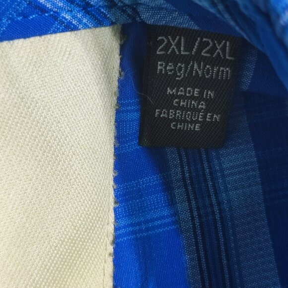 Cabela's Outfitter series button down shirt men's size 2XL light & dark blue - Picture 5 of 9